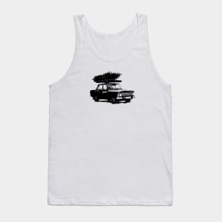 Christmas Tree on Vintage Car Tank Top